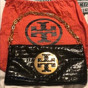 Tory Burch gold chain shoulder bag or clutch